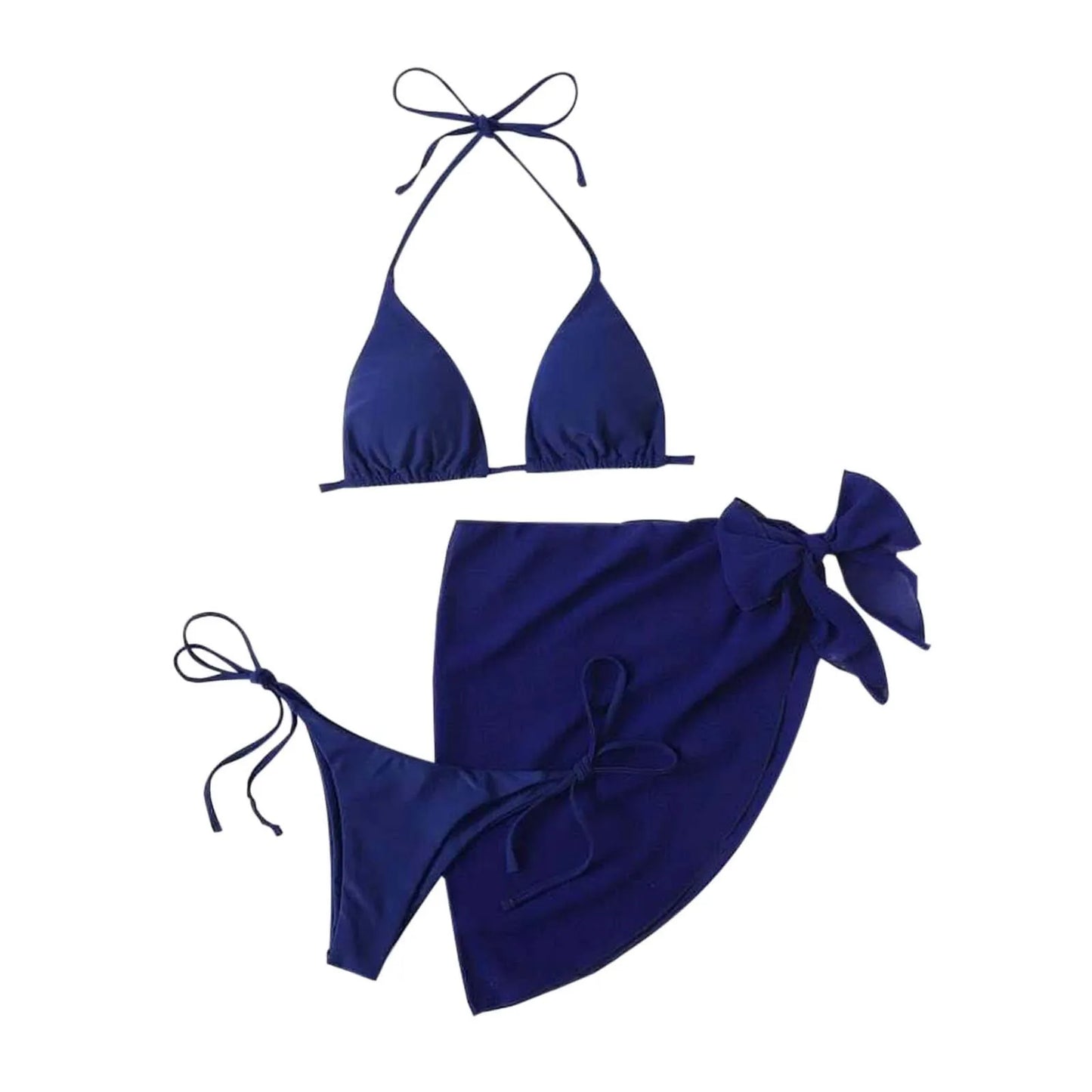 White Print Push Up Swimsuits Women Push Up Bikinis Set 3 Piece 2024 Mujer Swimwear Mesh Skirts Kontted Bathing Suit Beachwear