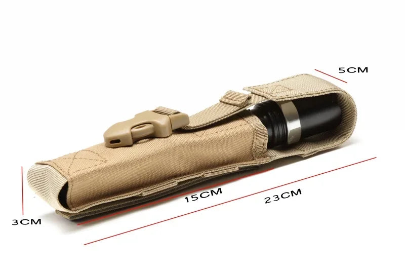 Molle Flashlight Pouch Torch Holder Case EDC Tool Waist Bag Outdoor Sport Camping Hiking Hunting Accessories Light Knife Holster