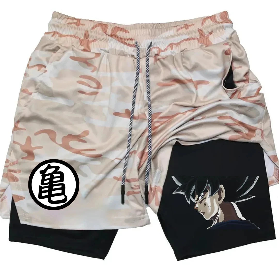 Summer Sporty Versatile Quick Dry Anime Print Men's Shorts Everyday Casual Personality Print Shorts 2024