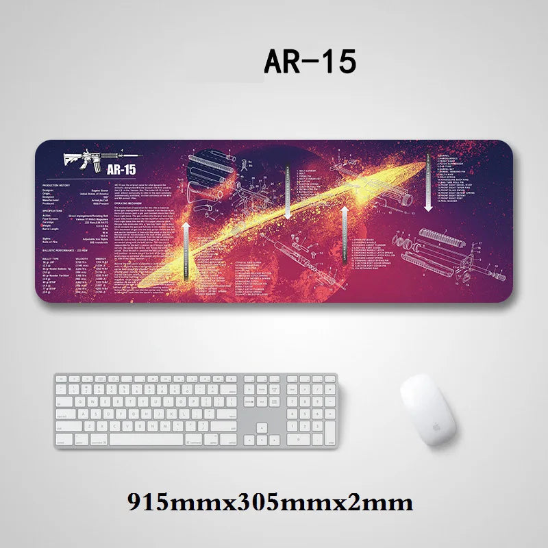 Gun Cleaning Mat Mouse Pad with Parts Diagram and Instructions Armorers Bench Mat Repair Build Tool for AR15 AK47 GL 1911