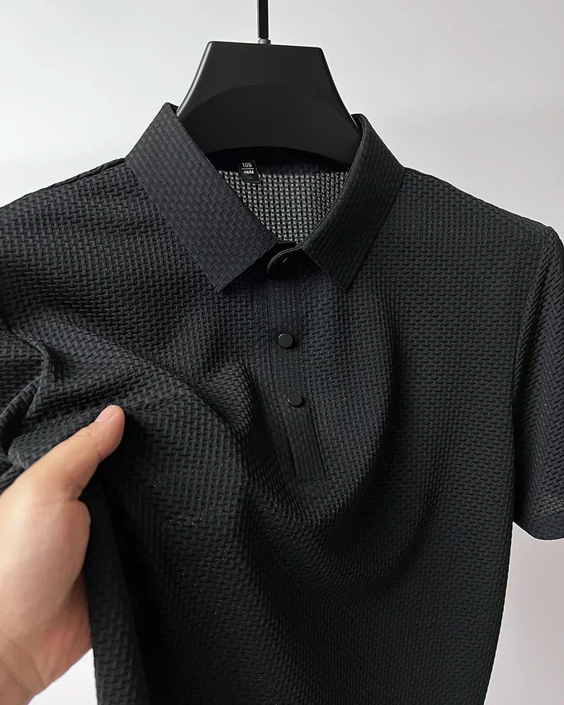 Brand Clothes Summer New Men's Short Sleeve T-shirt Ice Silk Cool and Breathable POLO Shirt Business Casual Sweat-absorbing Top