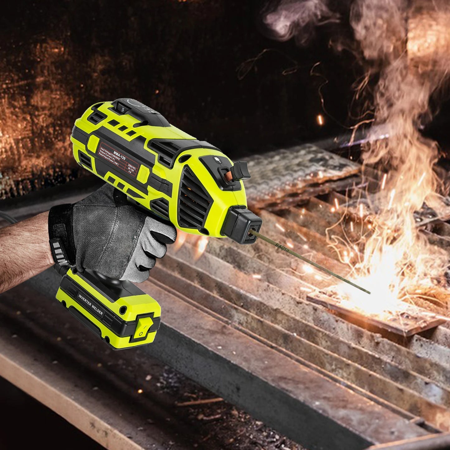 4600W Welding Machine Upgraded Handheld ARC Welder Gun 6 Variable Current Adjustment Green 3/32" - 1/8" Welding Rods