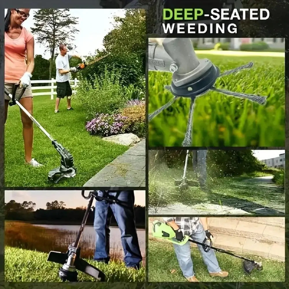 1Pcs 6 inch Universal Weed Brush Head Steel Wire Wheel Grass Trimmer Head Removal Moss Rust Lawn Mower Grass Brush Disc Weed
