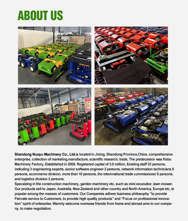 Customized Cordless Yoke Remote Control Self-Propelled All-Terrain Crawler Mower for Efficient Garden Maintenance