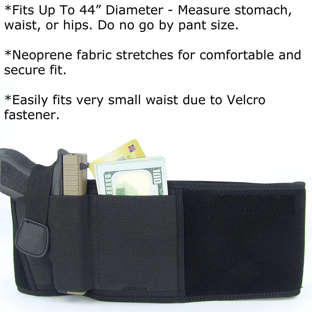 Belly Gun Holster Belt Concealed Carry Waist Band Pistol Holder Magazine Bag Invisible Waistband Holster