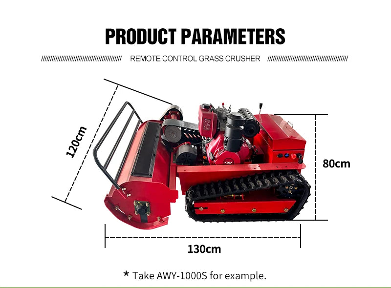 Customized Cordless Yoke Remote Control Self-Propelled All-Terrain Crawler Mower for Efficient Garden Maintenance