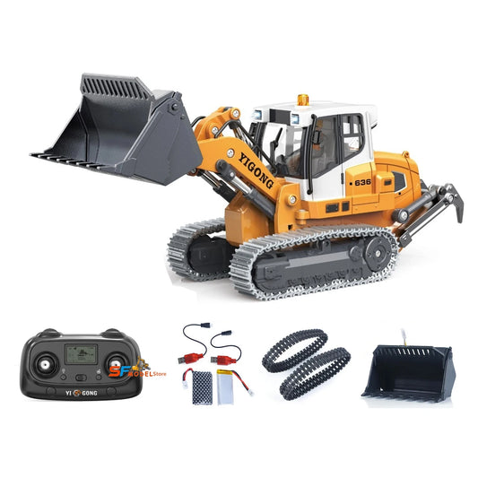 RC Mini Loader 1/50 636 RC Loader Electric Model Simulation Crawler Loader Desktop Remote Control Car Machinery Toys Gift